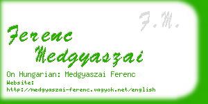 ferenc medgyaszai business card